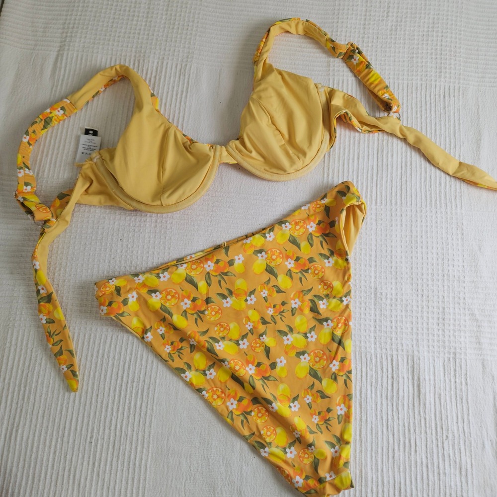 Dippin Daisys Postiano Bikini Set Sz L Seashore Bottom Verona Underwire Top - Picture 4 of 12